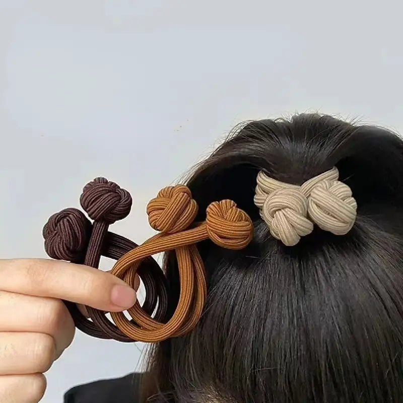 (Pack of 4) Knotted Hair Tie High Elasticity Hair Rope