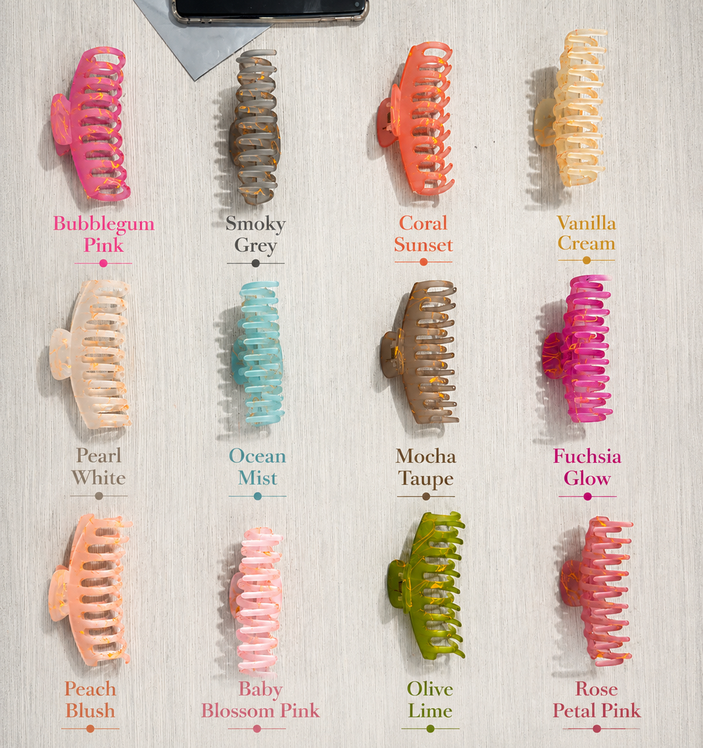 Marble Hair Claw Clip with Non-Slip Grip