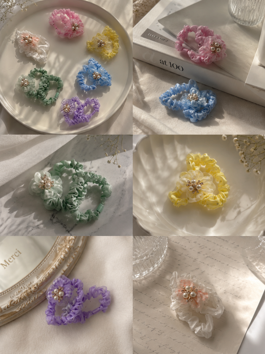 Pearl Blossom Scrunchie