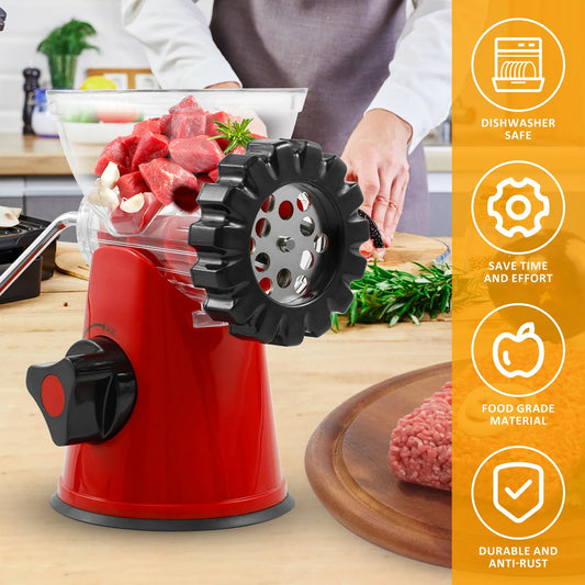 TrendFinds.pk™ - Manual Meat Mincer & Kabab Maker with Hand Crank Food Grade
