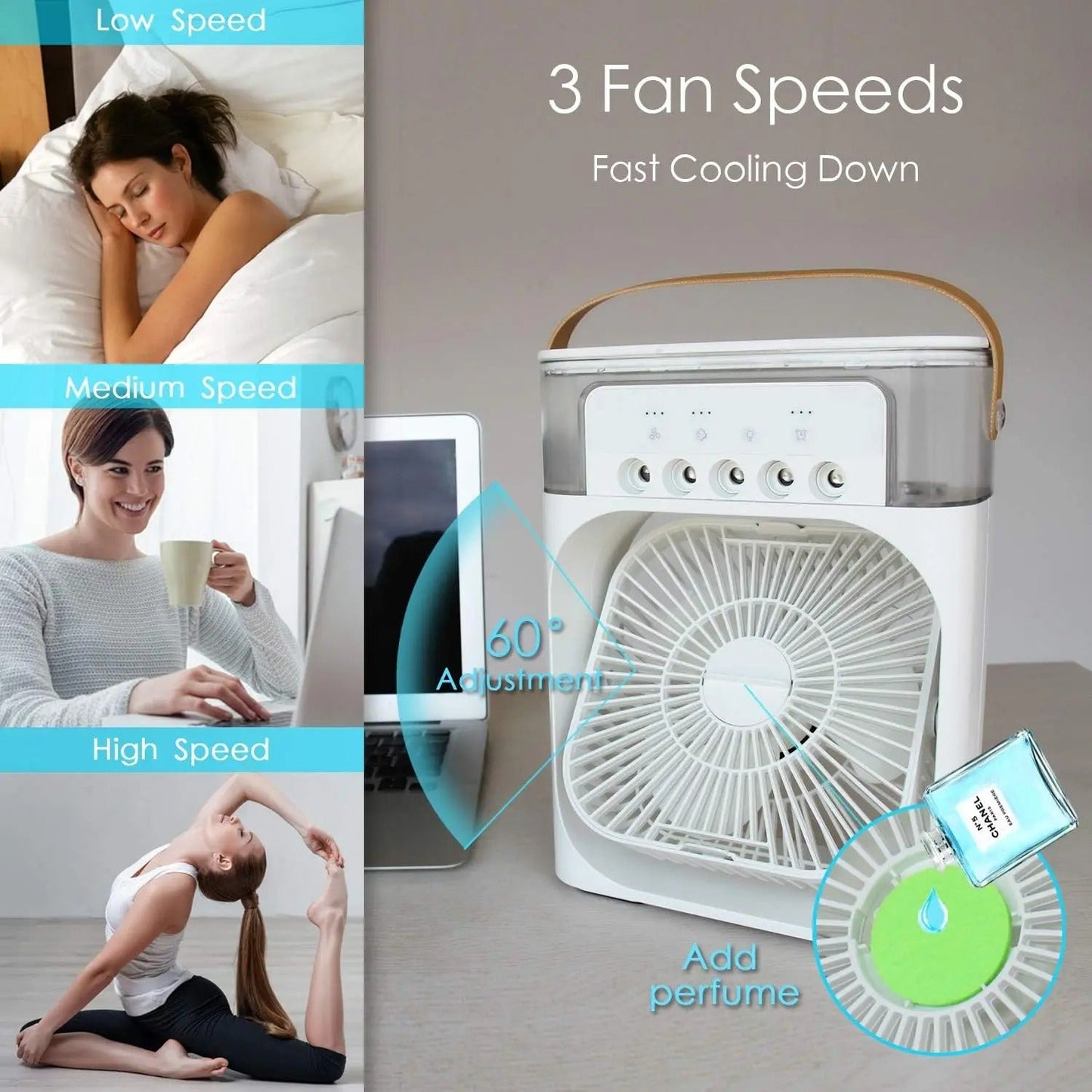 TrendFinds.pk™ - 3 In 1 Air Humidifier Water Cooling Fan