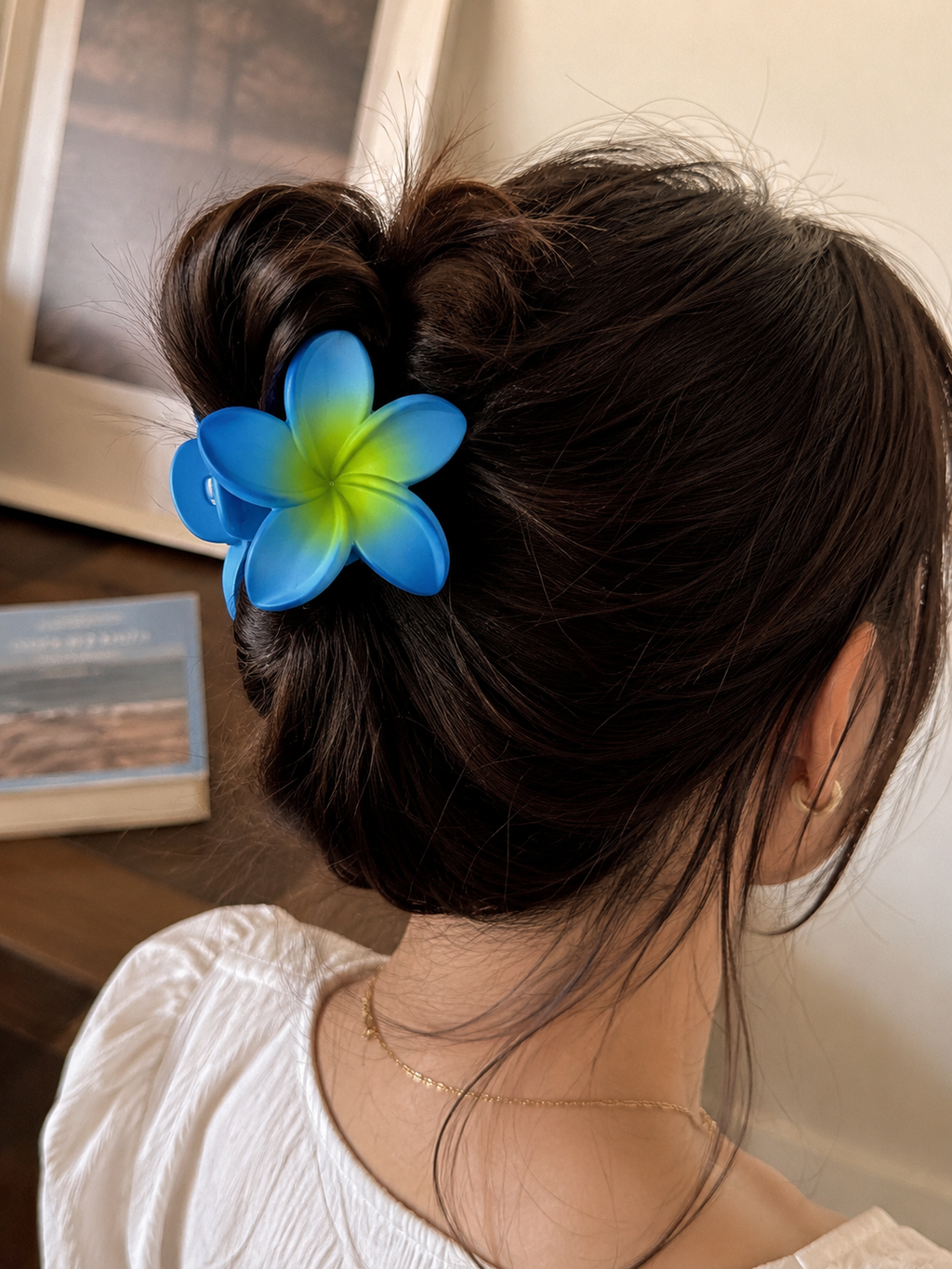 Large Plumeria Flower Claw Clip