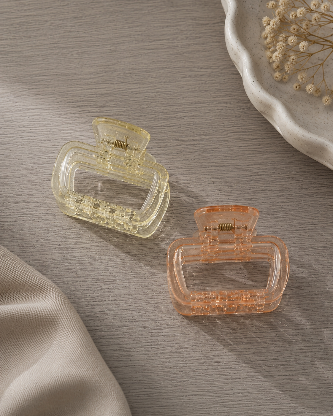Crystal Frame Hair Claw Clip - Set of 2