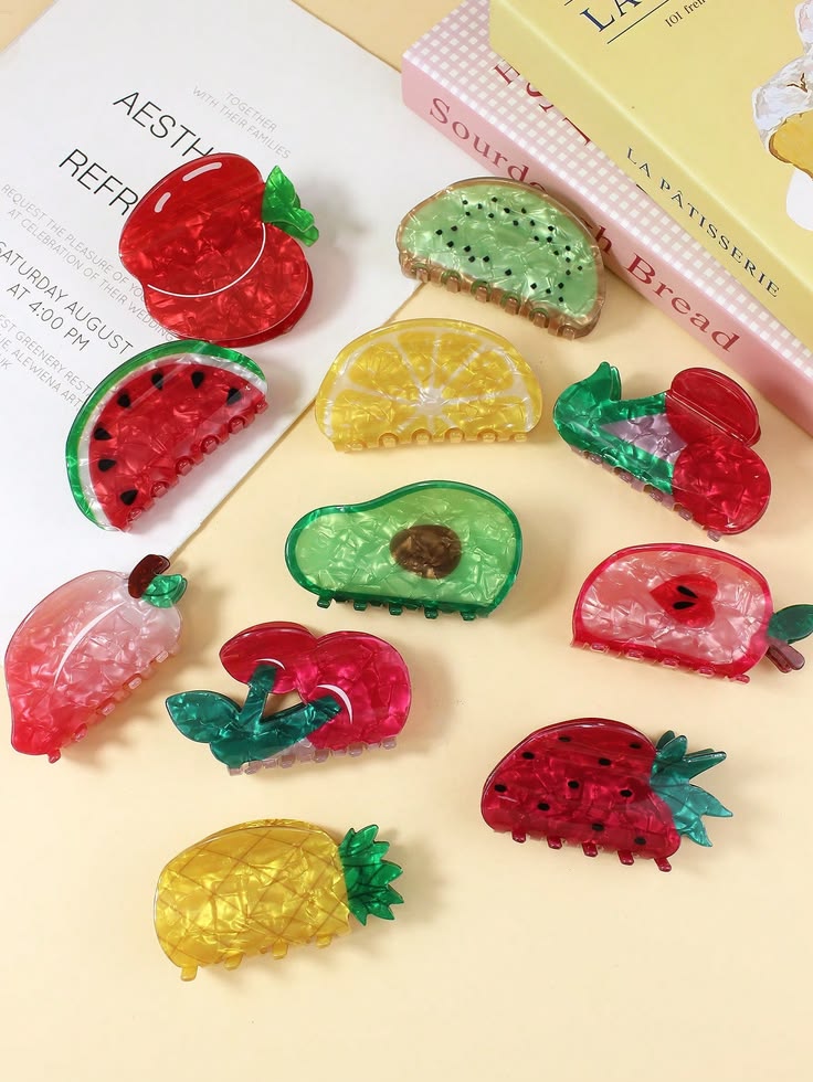 Premium Fruity Pop Hair Claw Clips