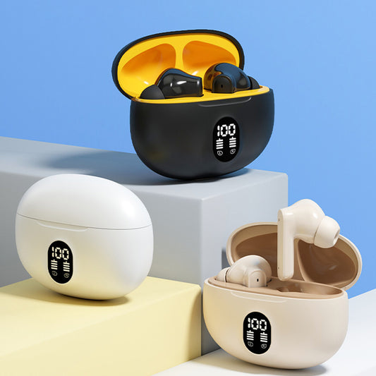 Stereo Wireless Earbuds with LED Display, Mic, Type-C, BT 5.3 Sound