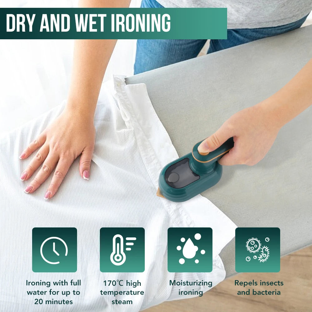 TrendFinds.pk™ - Portable Micro Steam Iron | Dual Mode Dry & Wet Ironing