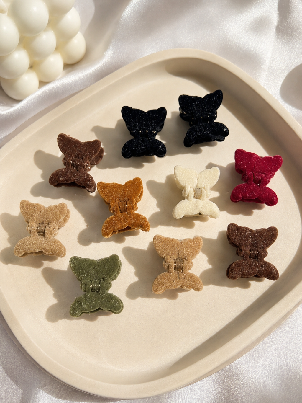 Velvet Butterfly Mini Claw Clip Set