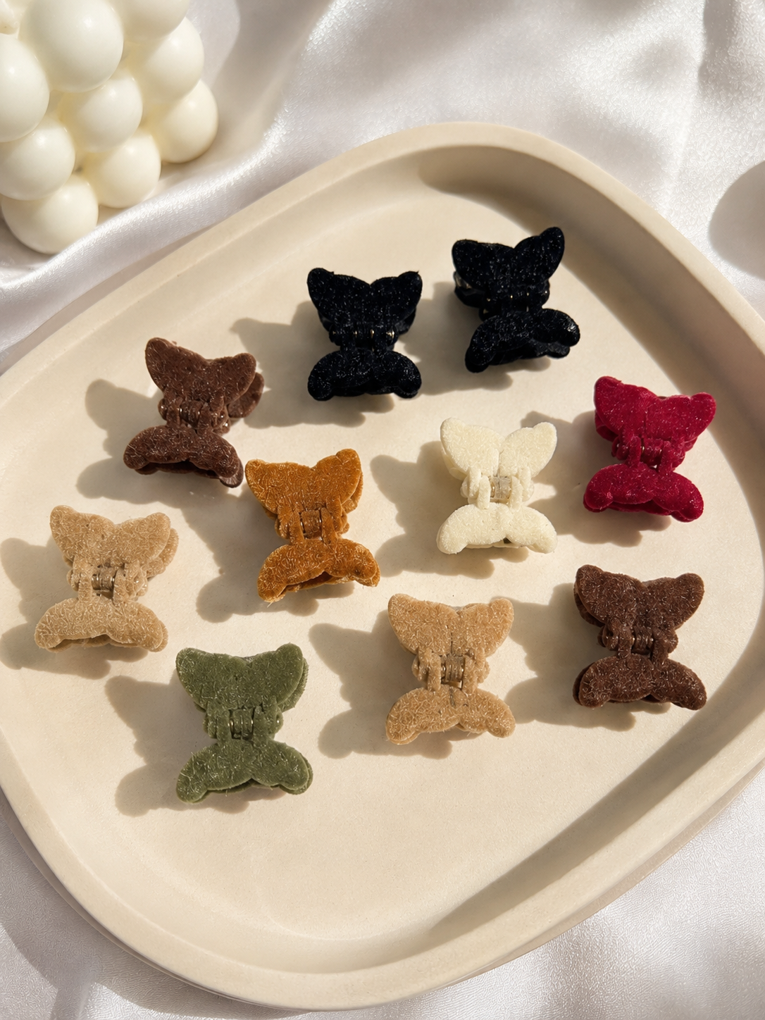 Velvet Butterfly Mini Claw Clip Set