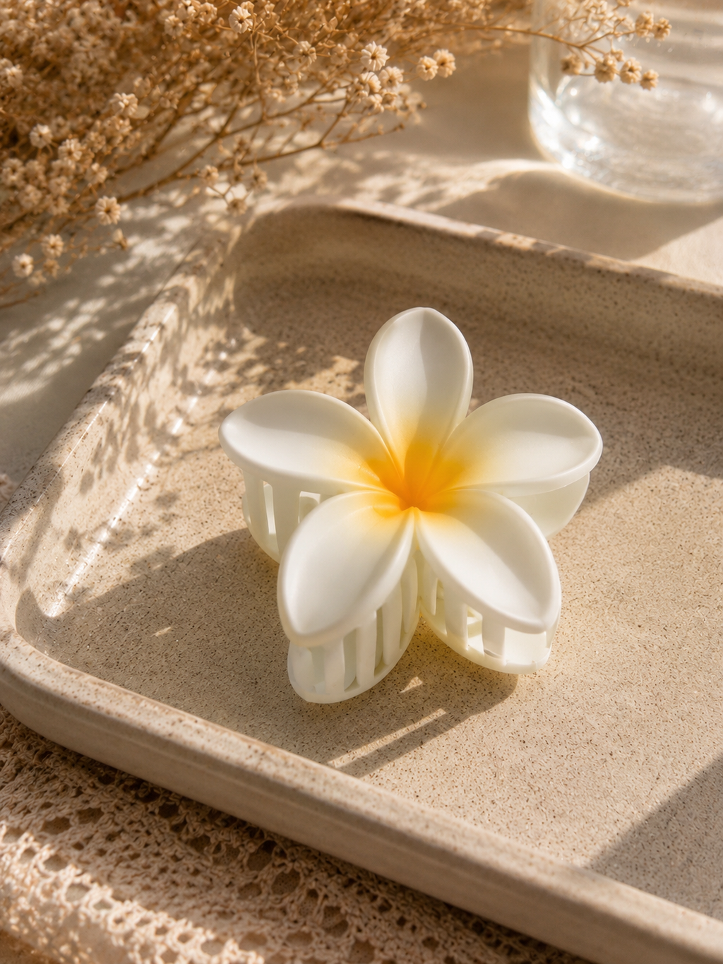 Large Plumeria Flower Claw Clip