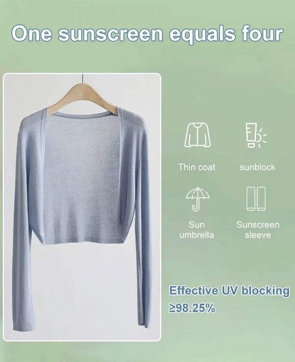 Women's thin ice silk Coat shawl air-conditioned shirt with slip skirt