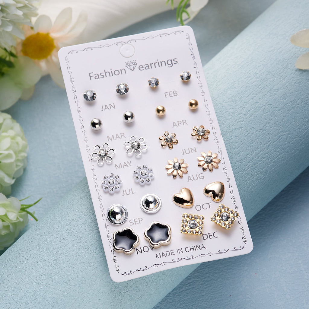 Little Love Stud Earrings – 12 Pairs
