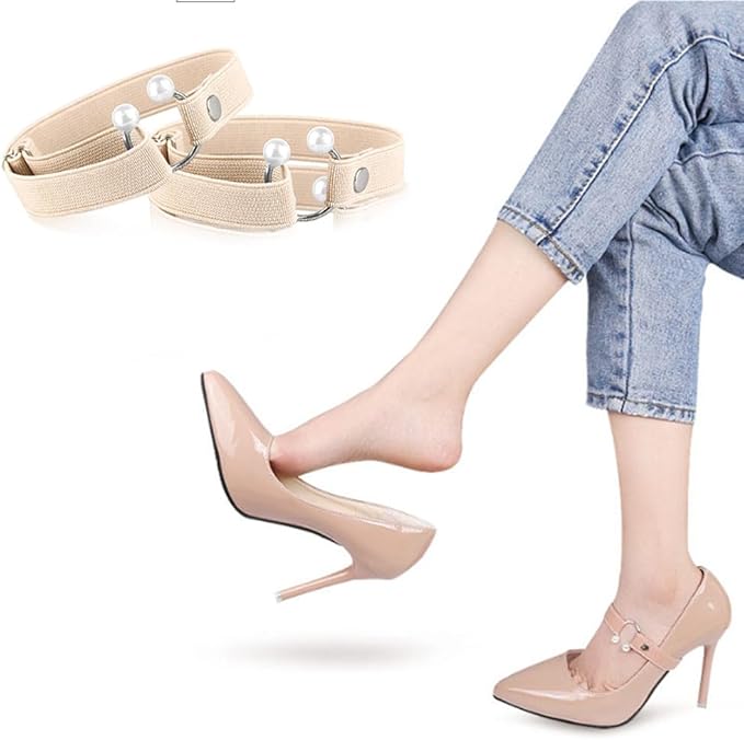 High Heel Shoe Straps with Pearl & Rhinestone Accents