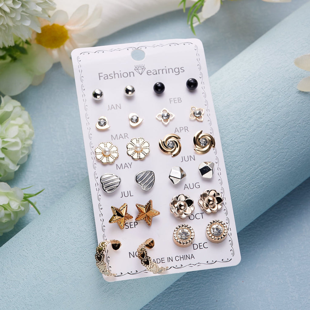 Little Love Stud Earrings – 12 Pairs