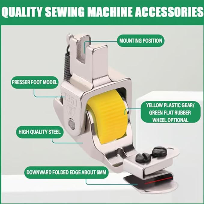 Versatile Adjustable Rolled Hemmer Presser Foot