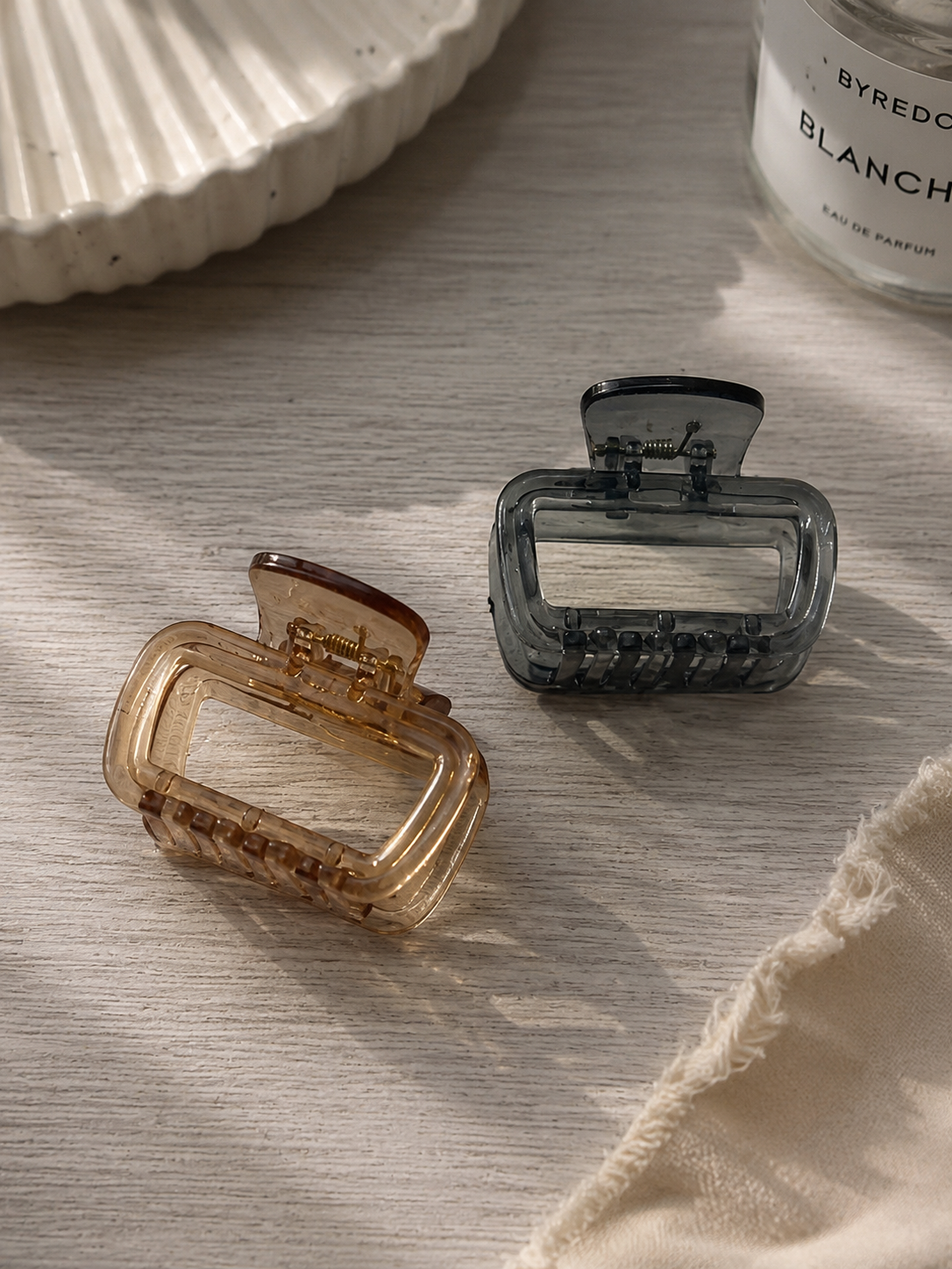 Crystal Frame Hair Claw Clip - Set of 2