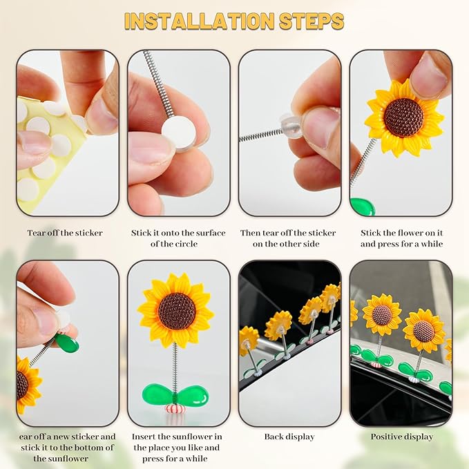 Cute Sunflower Car Dashboard Decor