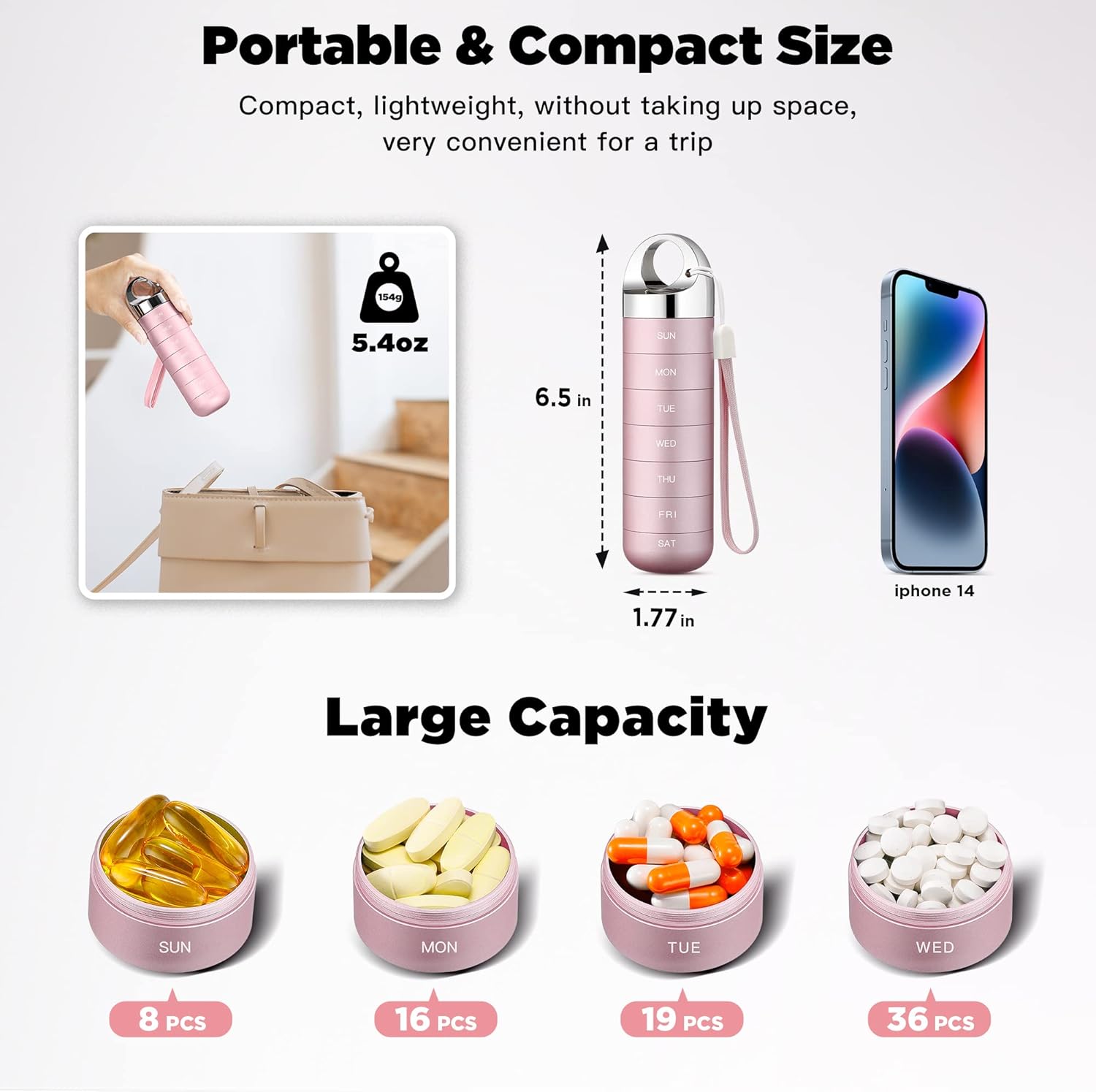 7-Day Pill Case Tablet Organizer