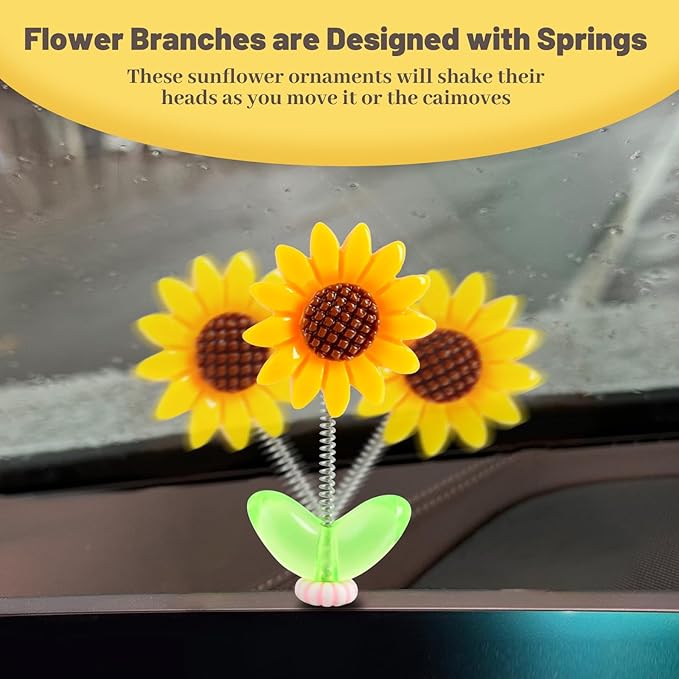 Cute Sunflower Car Dashboard Decor