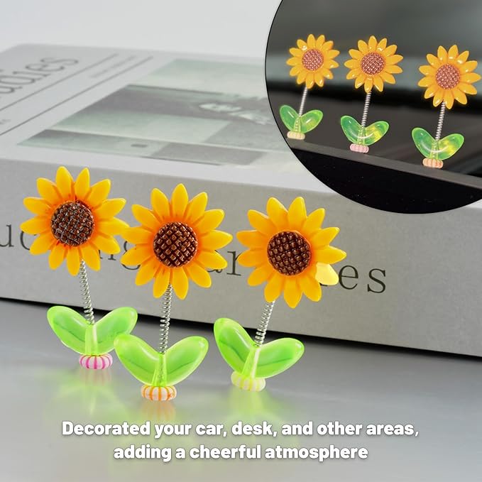 Cute Sunflower Car Dashboard Decor