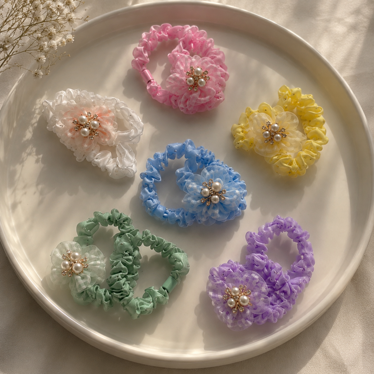 Pearl Blossom Scrunchie