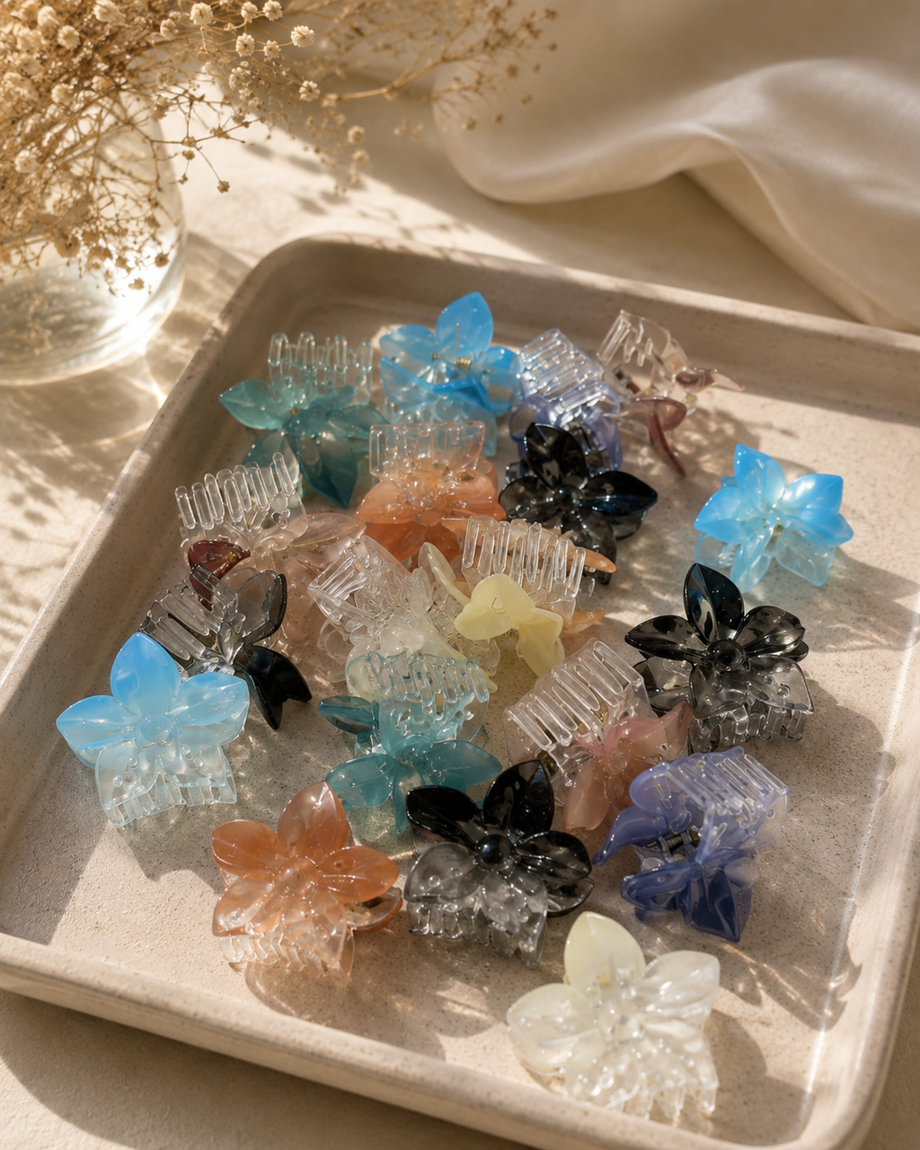 BloomPetal Flower Claw Clips – Set of 24