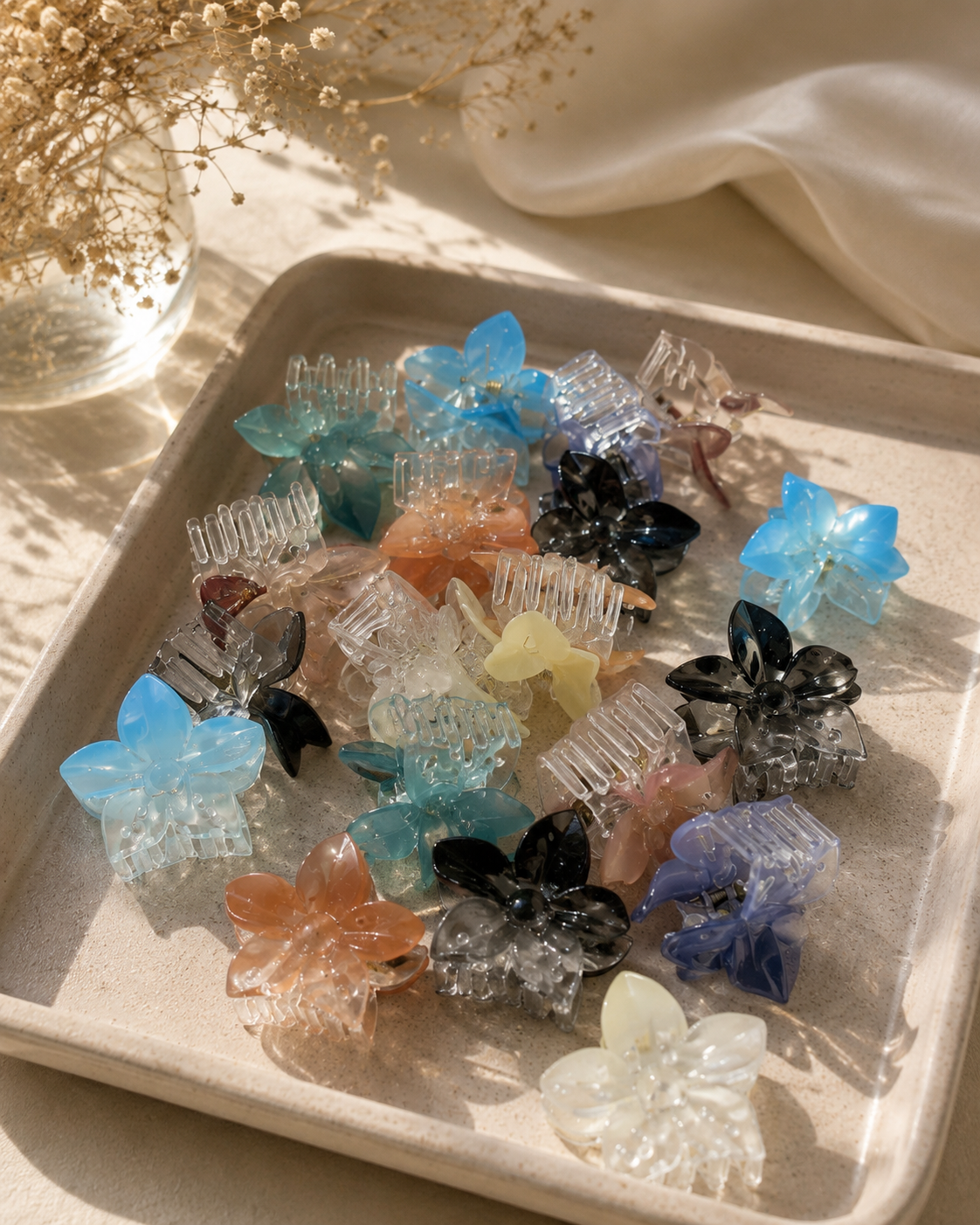 BloomPetal Flower Claw Clips – Set of 24