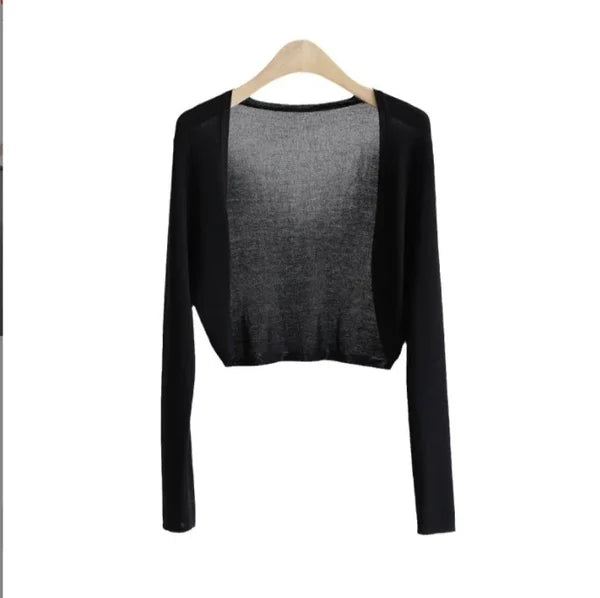 Women's thin ice silk Coat shawl air-conditioned shirt with slip skirt