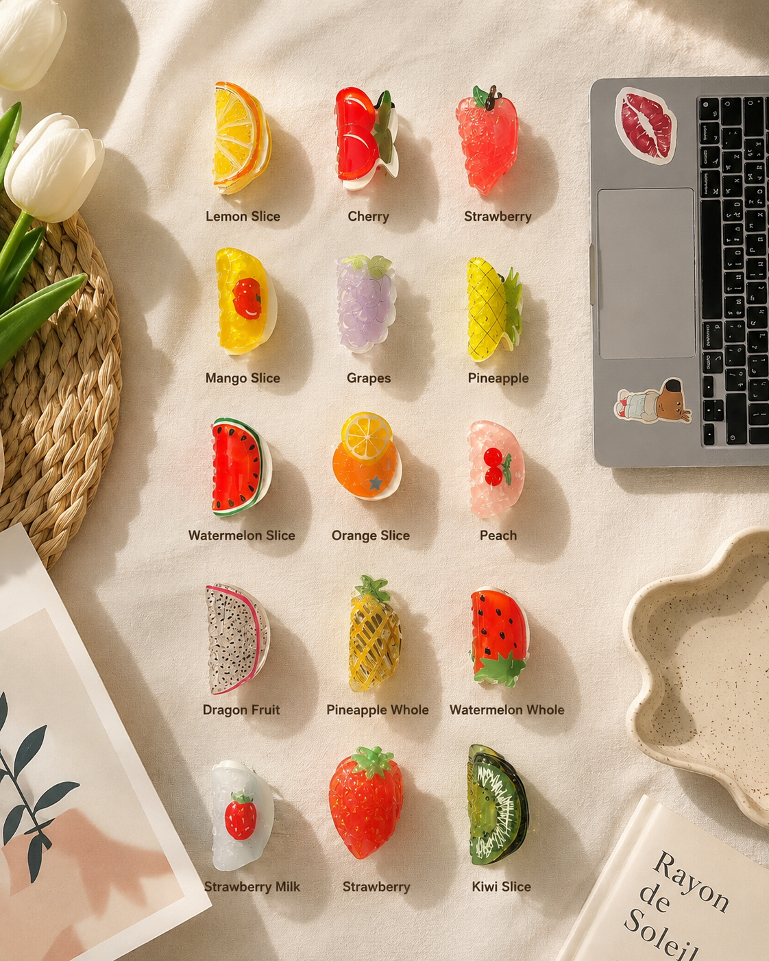 Premium Fruity Pop Hair Claw Clips