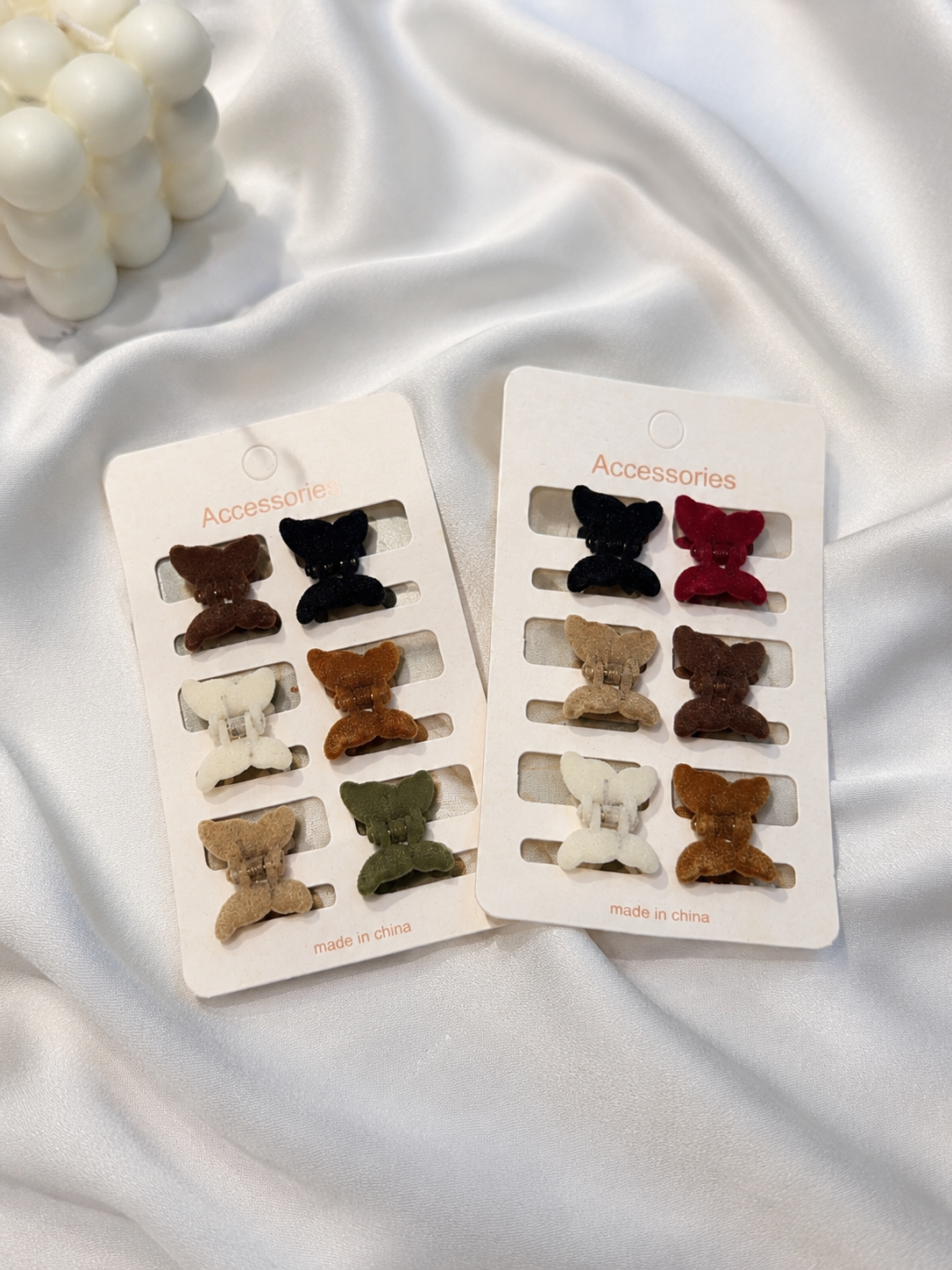 Velvet Butterfly Mini Claw Clip Set