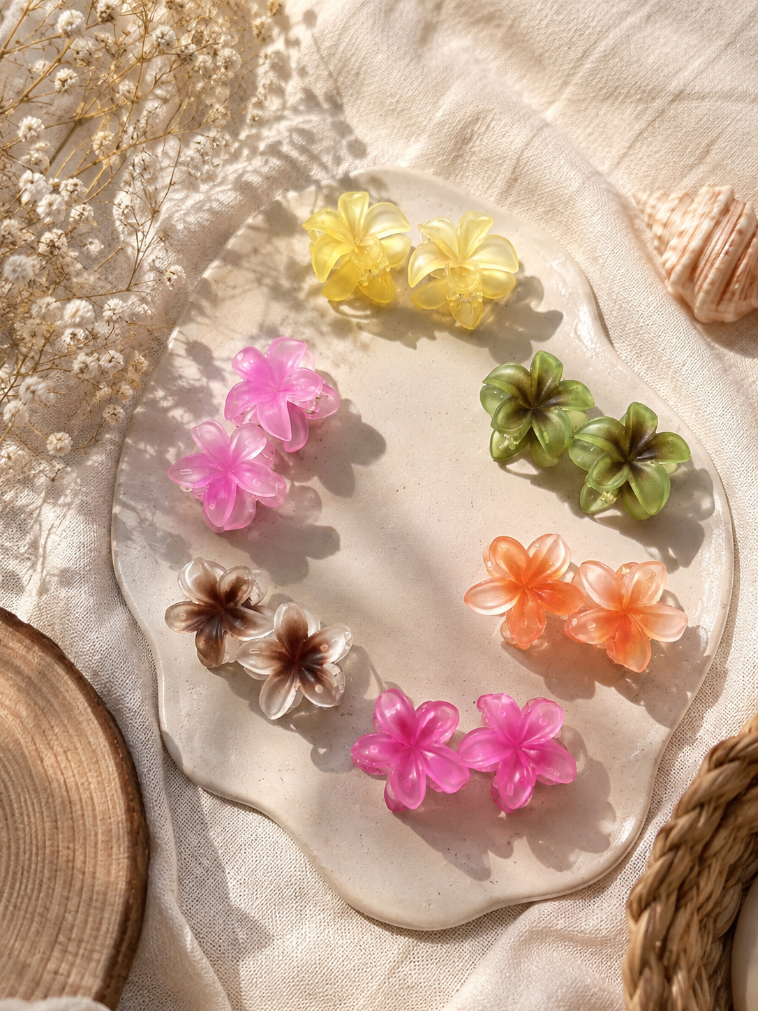 Mini Flower Petal Hair Clips – Set of 2