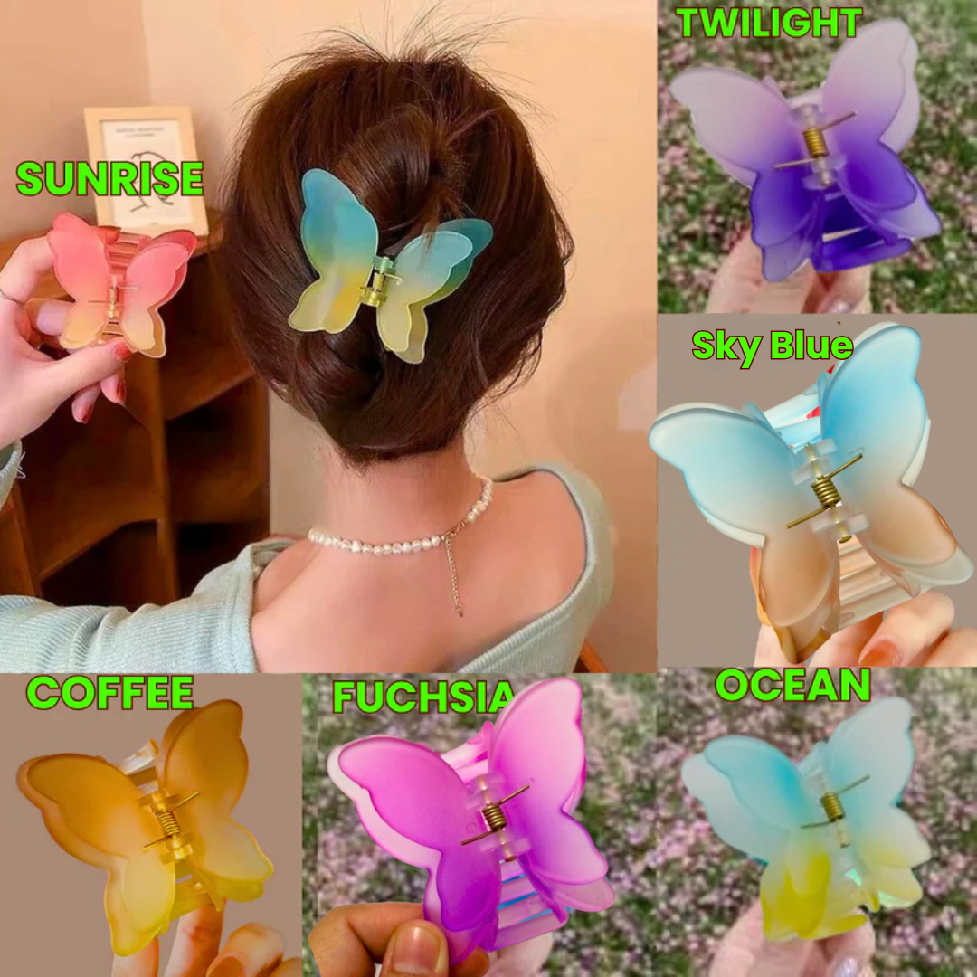 Pastel Bloom Butterfly Claw Clip