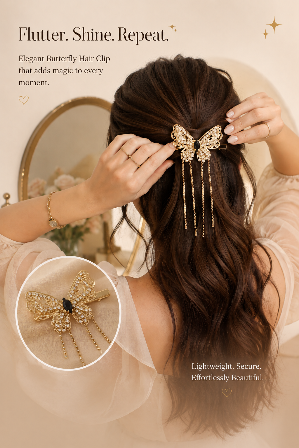 Butterfly Tassel Hair Clip
