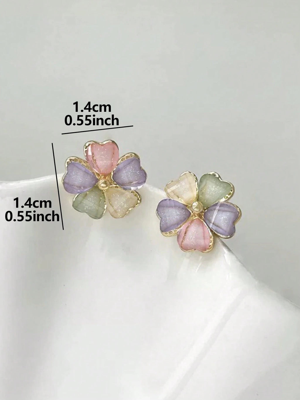 Pastel Bloom Flower Stud Earrings – Pair