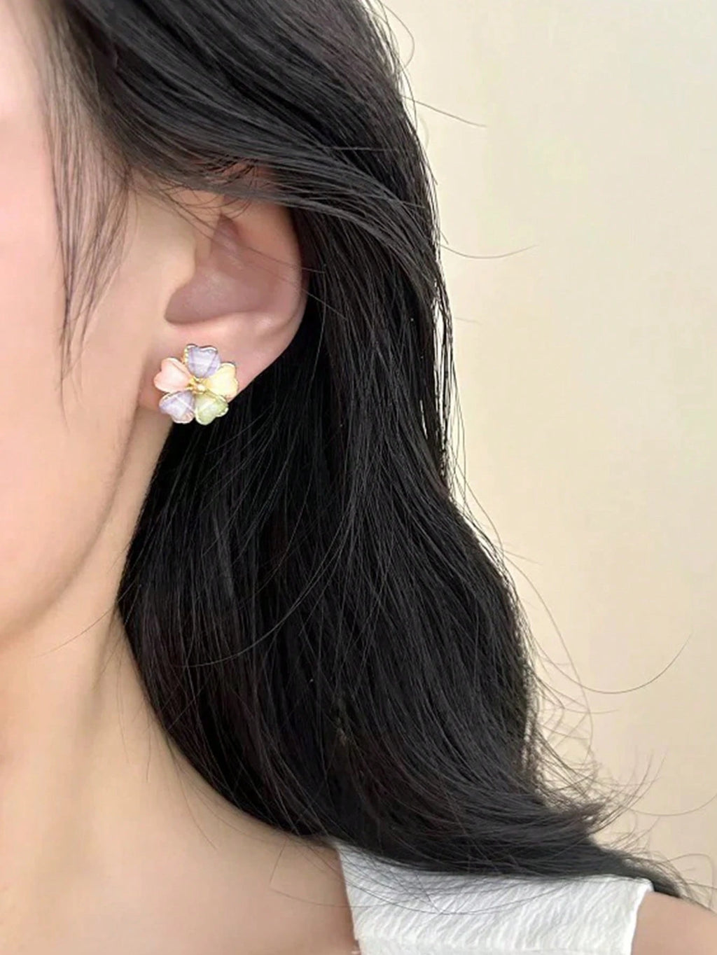 Pastel Bloom Flower Stud Earrings – Pair