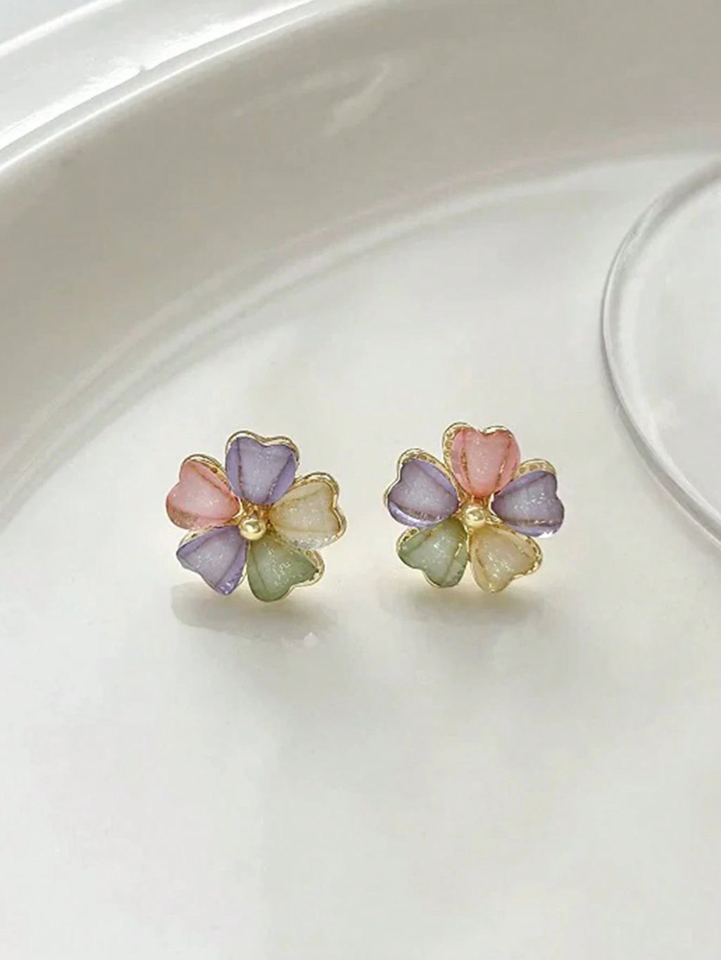 Pastel Bloom Flower Stud Earrings – Pair