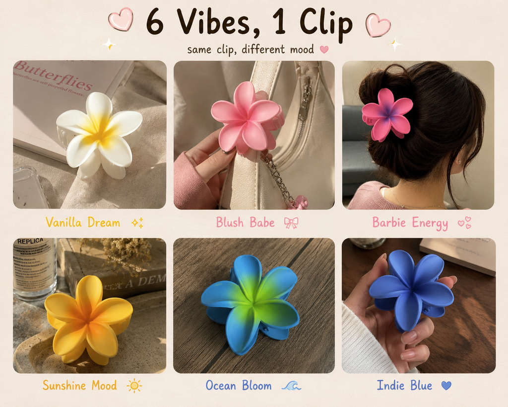 Large Plumeria Flower Claw Clip