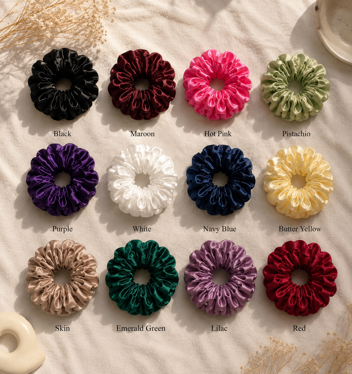 Luxe Satin Scrunchie Pair