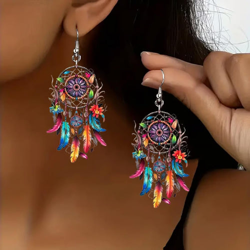 Dreamcatcher Feather Earrings