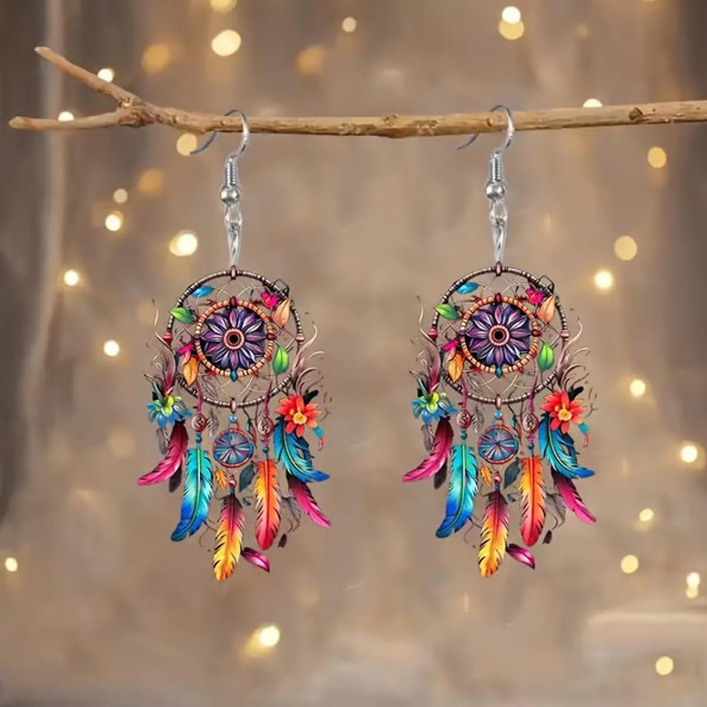 Dreamcatcher Feather Earrings