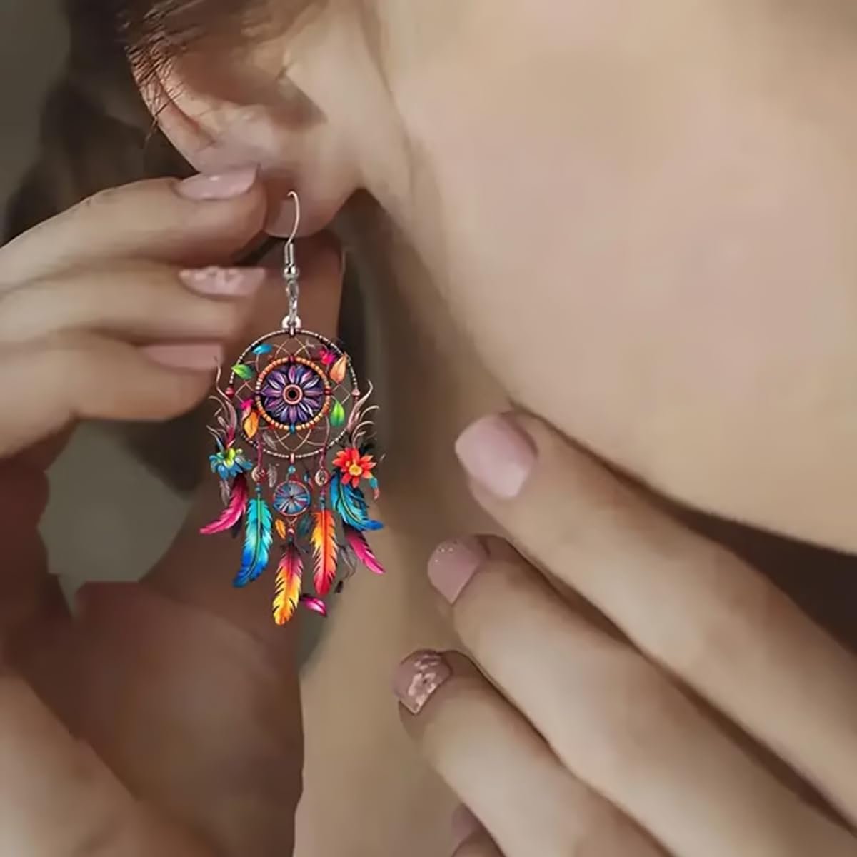 Dreamcatcher Feather Earrings