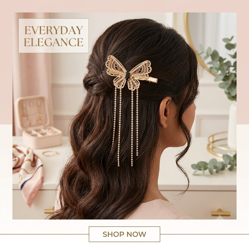 Butterfly Tassel Hair Clip