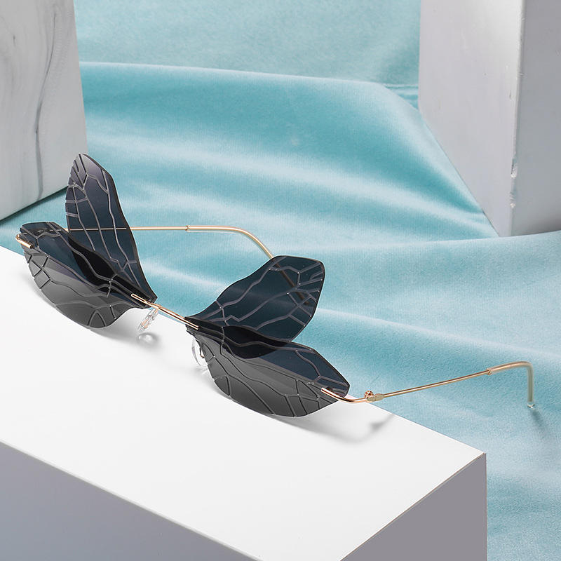 Luxury Butterfly Rimless Sunglasses for Women