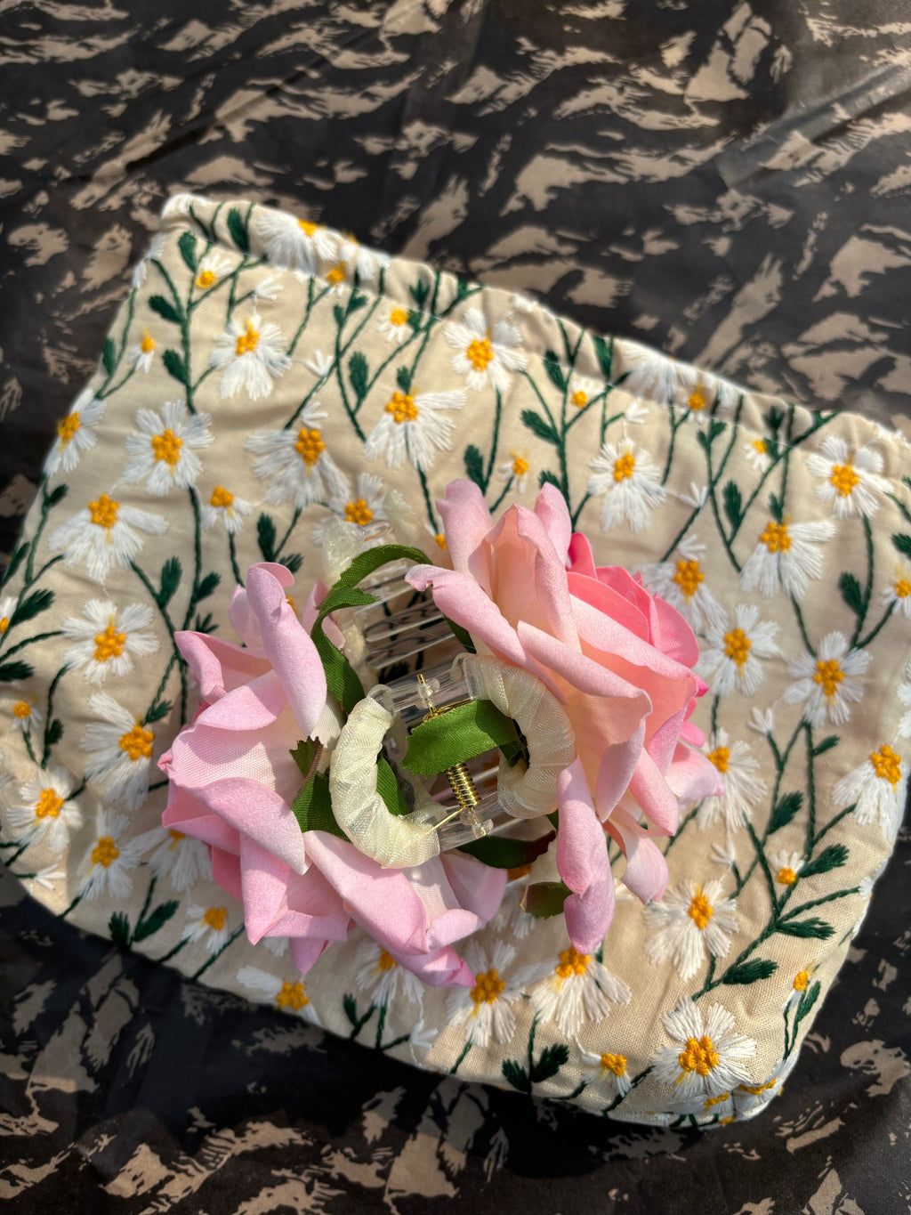 Pink Rose Hair Claw