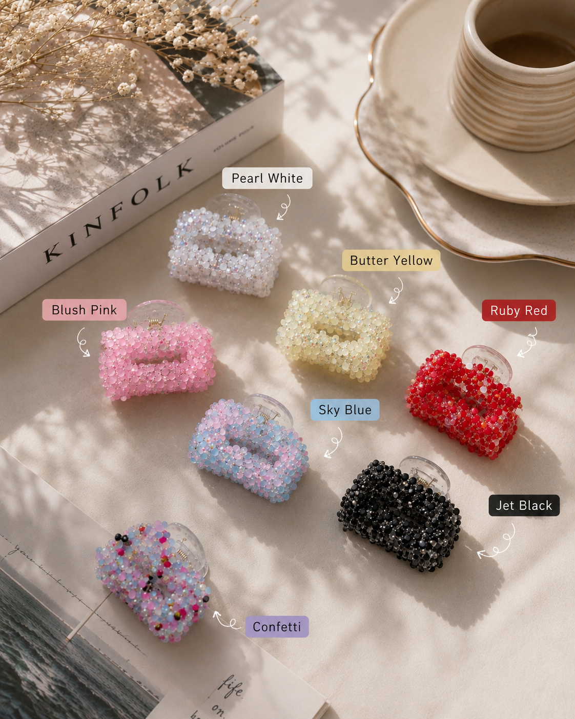 Crystal Beaded Hair Claw Clip