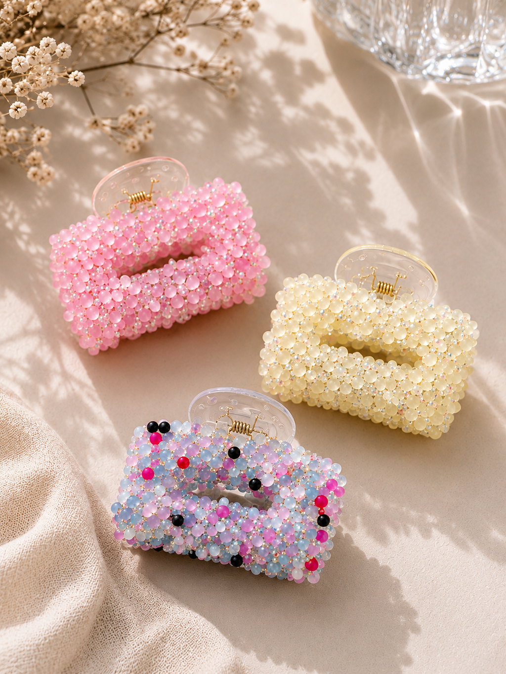 Crystal Beaded Hair Claw Clip