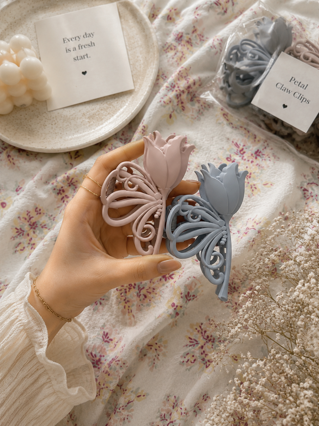 Tulip Butterfly Matte Hair Claw Clip
