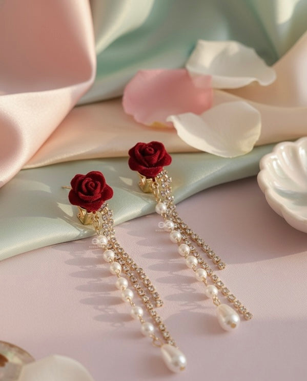 Rose Chain Drop Earrings