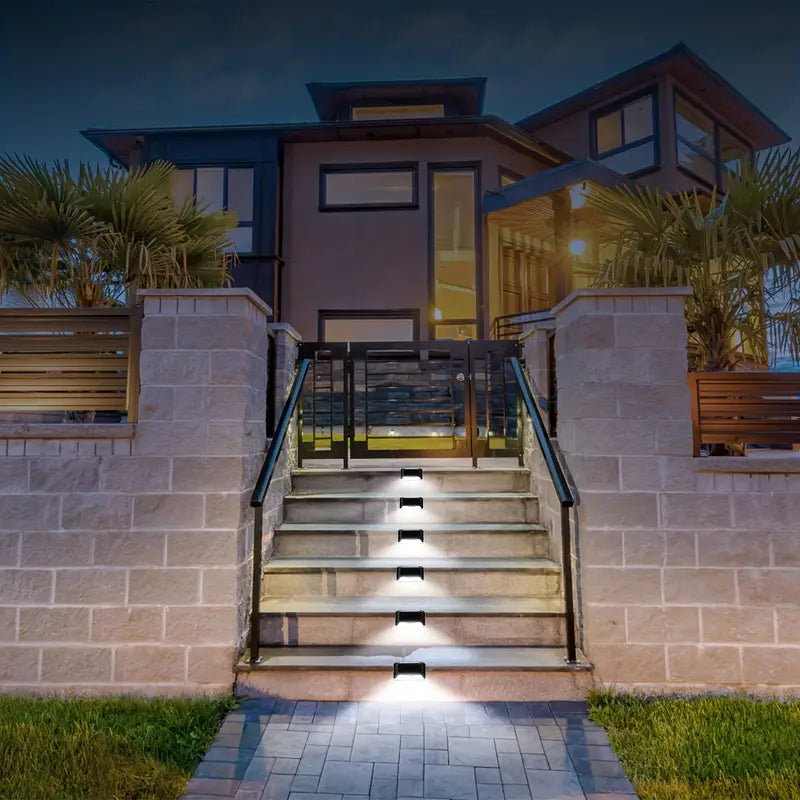 4pcs Solar Step Light Outdoor Garden Wall Light