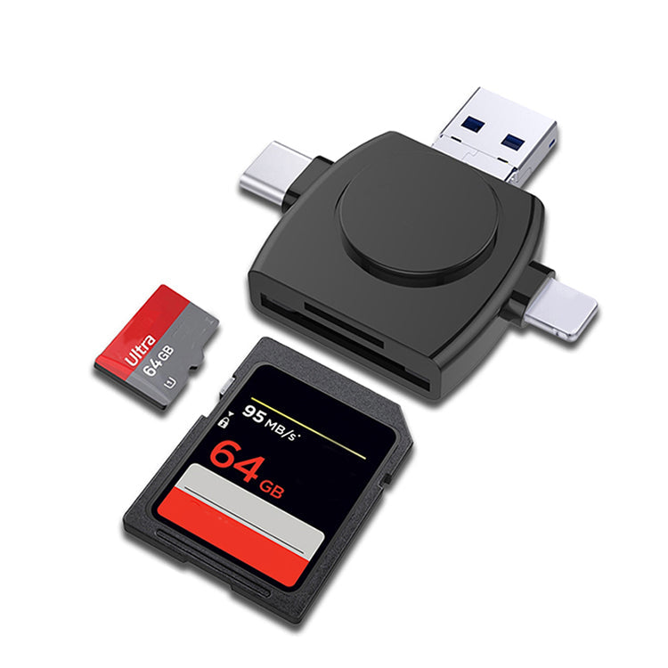 4 in 1 Card Reader Type C Micro USB iPhone Adapter