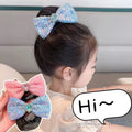 2Pcs Bow Multicolored sequin net Girl's hair croquette hairpin
